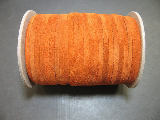 3/16" Flat Cowhide Leather Lacing in Rust Calf Split (10 yds) 0187ND9 leather jewelry cord; leather lacing; dream catchers; leather crafts