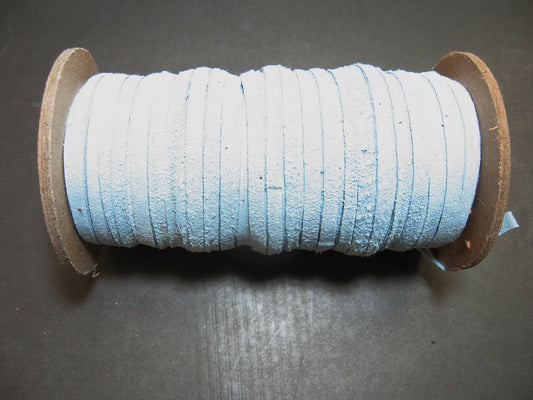3/16" Flat, Pig Suede Leather Lacing in Baby Blue (10 YDS) 0187NP2