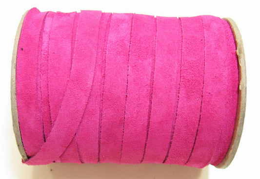 1/2" Flat, Lacing in Issy Fuchsia Pink Calf Split Suede (5 yds) 0500ND9 Fushia Fushia pink fuschia
