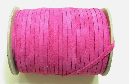 3/16" Flat Lacing in Fuchsia Pink Calf Split suede (10 yds) 0187ND9 jewelry cord; dream catchers;