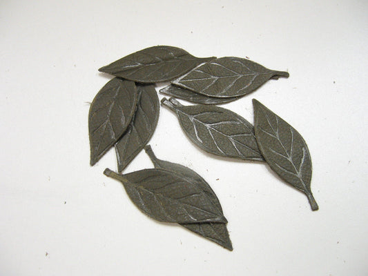 Leather Die Cut Leaf Shapes with Veins in Various Colors (12 pieces)
