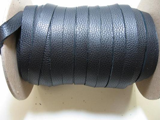 1/2" Flat Genuine Cowhide Leather Lacing in Black Floater (5YDS) 0500NCE