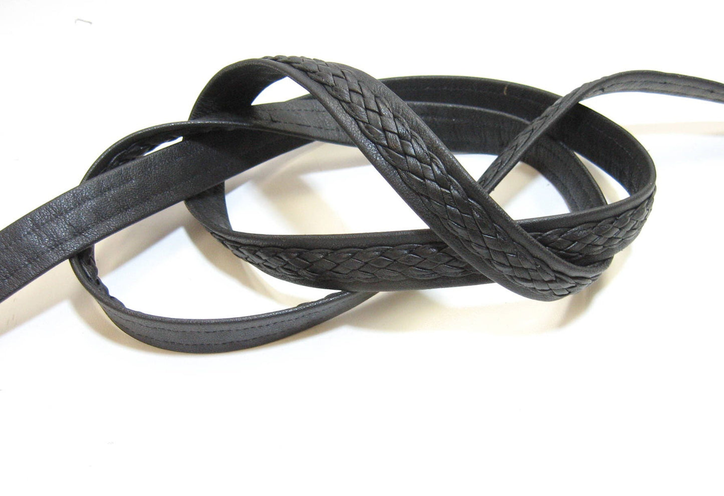Genuine Cowhide Braided Leather Strap -Two Layers - Double-folded & Reinforced  (1 YD) 3/4" ; kink; dog leash; DIY; harness 3721XD9
