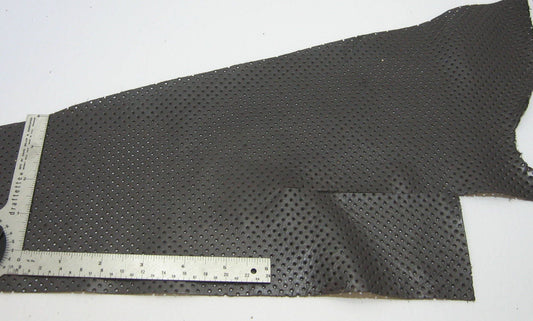 Gray/Grey Perforated Cowhide Leather Piece 112 square inches 3P1 leather scraps; eco friendly; scrapbooking; crafting
