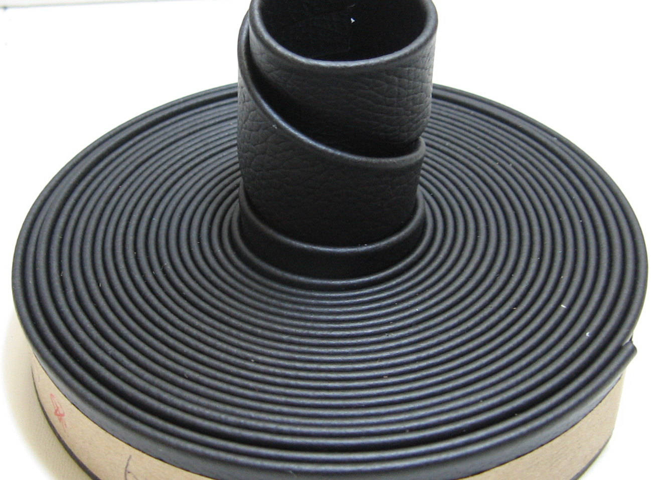 1.5"  Double Folded, Reinforced, Cowhide Strap in Sienna Black (1 YD) 1500RD9 - DAMAGED
