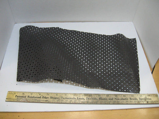 Large Perforated Cowhide Leather Piece in Shiny Gray/Grey 4P8 200 sq inches - leather scrap, leather scraps, scrapbooking