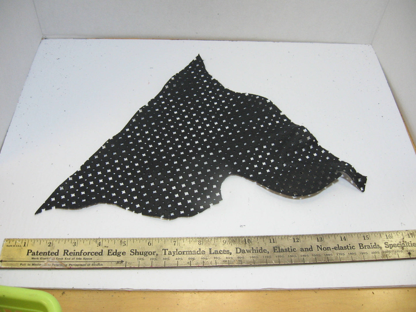 Black 1500 Perforated Cowhide Leather Piece 4P8 66 sq inches - leather scrap, leather scraps, scrapbooking #2