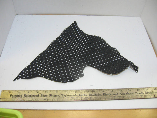 Black 1500 Perforated Cowhide Leather Piece 4P8 66 sq inches - leather scrap, leather scraps, scrapbooking #2