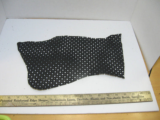 Black 1500 Perforated Cowhide Leather Piece 4P8 98 sq inches - leather scrap, leather scraps, scrapbooking #4