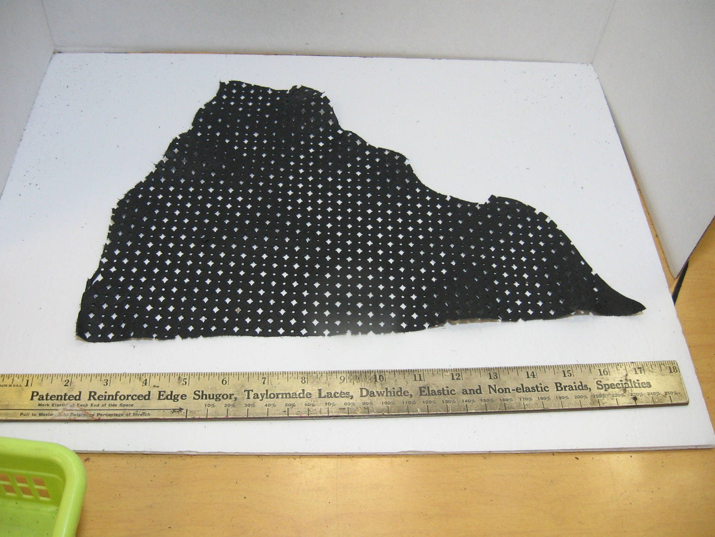Black 1500 Perforated Cowhide Leather Piece 4P8 117 sq inches - leather scrap, leather scraps, scrapbooking #5