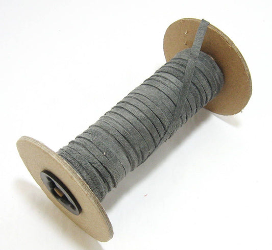 3/16" Flat, Pig Suede Leather Lacing in Gray/Grey #4 (10 YDS) 0187NP5