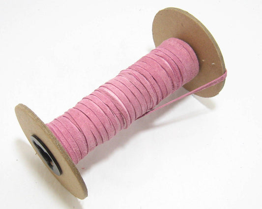 3/16" Flat, Pig Suede Leather Lacing in Rose (10 YDS) 0187NP5