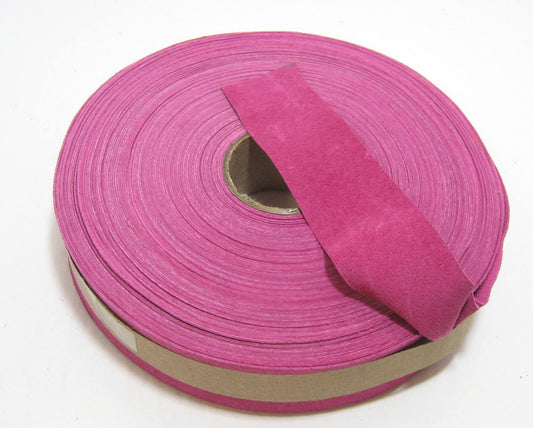 1" Flat, Pig Suede Stripping, in Framboise Fucshia, Dark Pink (5 YDS) 1000NP7 trim tape; edge binding; leather tape
