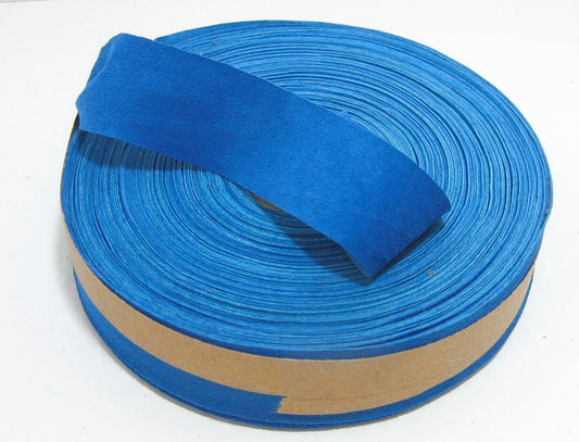 1" Flat, Pig Suede Binding, in Blue Aegean Sea (5 YDS) 1000NP5 - bright blue cobalt ; trim tape; edge binding; leather tape