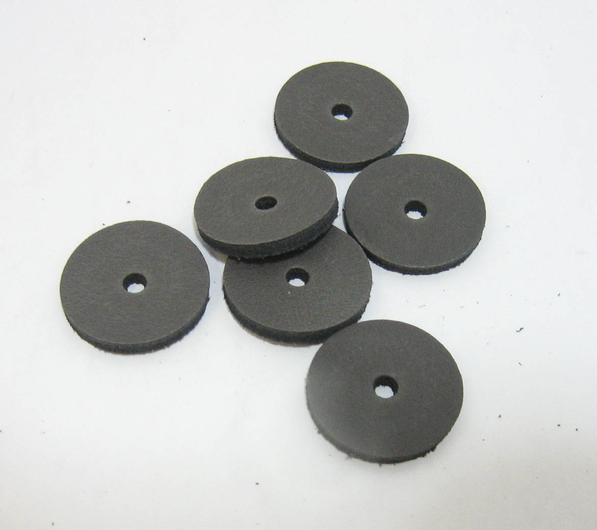 Round Real Leather Washers 1" diameter; brown; cognac; dark brown; scrapbooking; DIY; leathercrafts - one hole