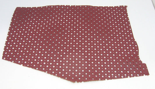 Red Perforated Upholstery Leather Piece 4P8 13" x 9" approximately