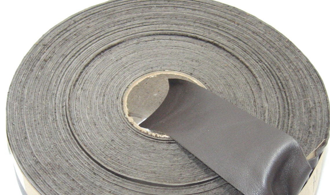 1" Flat, Cowhide Leather Binding, in Medium Brown Silk (3 YDS) 1000NDA trim tape; edge binding; leather tape
