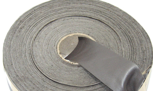 1" Flat, Cowhide Leather Binding, in Medium Brown Silk (3 YDS) 1000NDA trim tape; edge binding; leather tape
