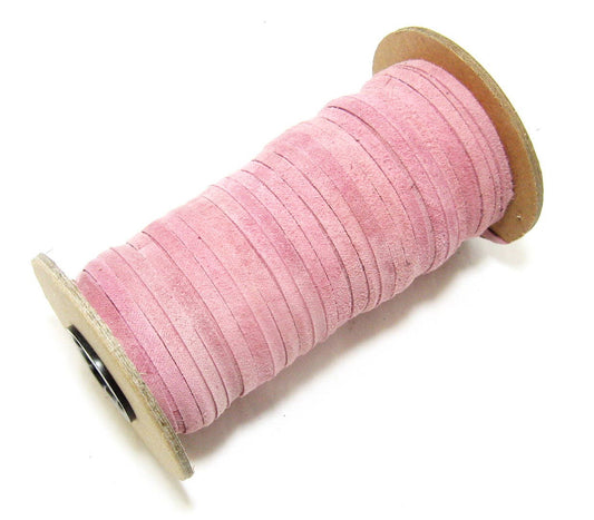 3/16" Flat, Pig Suede Leather Lacing in Light Pink (10 YDS) 0187NP5