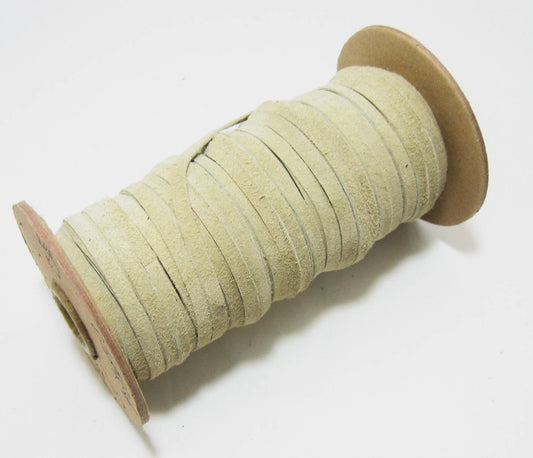 3/16" Flat, Pig Suede Leather Lacing in Mushroom Beige (10 YDS) 0187NP5