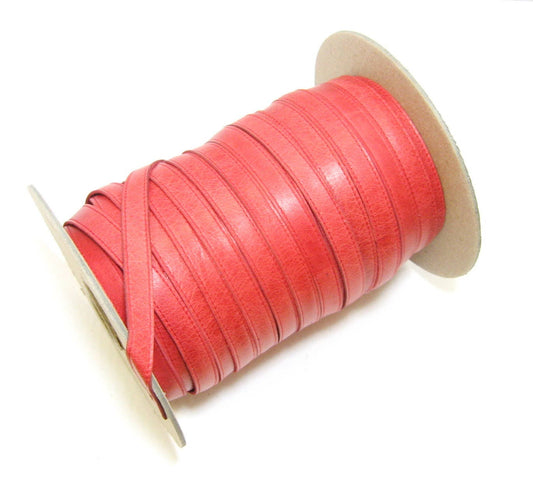 1/2" Stitched, Cowhide Leather Stripping in Arizona Red (3 YDS) 3028XD6 leather straps, leather strips, leather jewelry