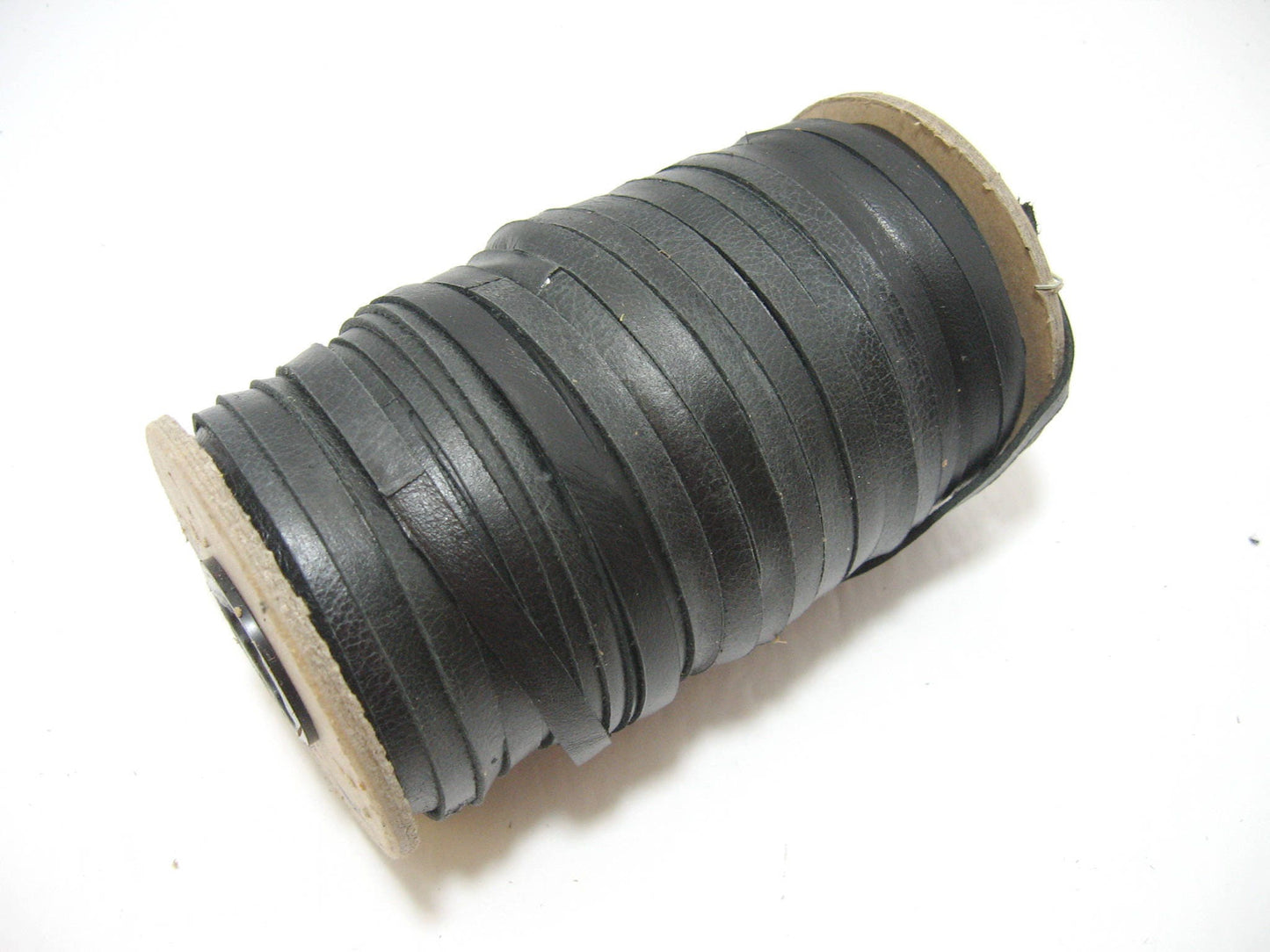 Genuine Cowhide Leather Flat Lacing 1/4" in Glossy Black (10 yds) 0250NCA jewelry cord; DIY;dream catchers; leather crafts; tassels; fringe