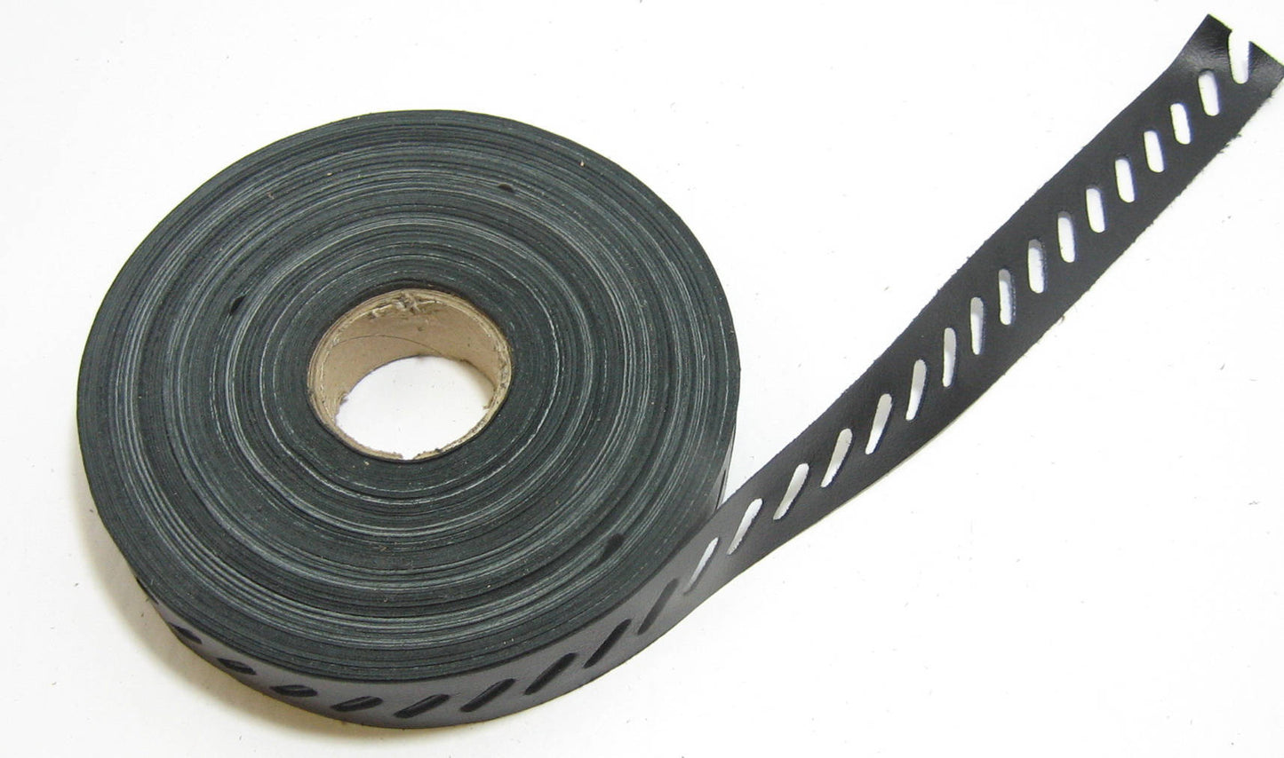 UNIQUE Rounded Rectangle Perforated Leather Trim Tape Binding - 1" Wide - decoration; sewing; crafting; piping; edge binding (3 YDS)