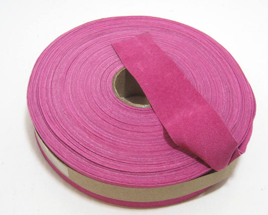 1- 1/4" Flat, Pig Suede Stripping, in Fucshia, Dark Pink (3 YDS) 1250NP7 trim tape; edge binding; leather tape