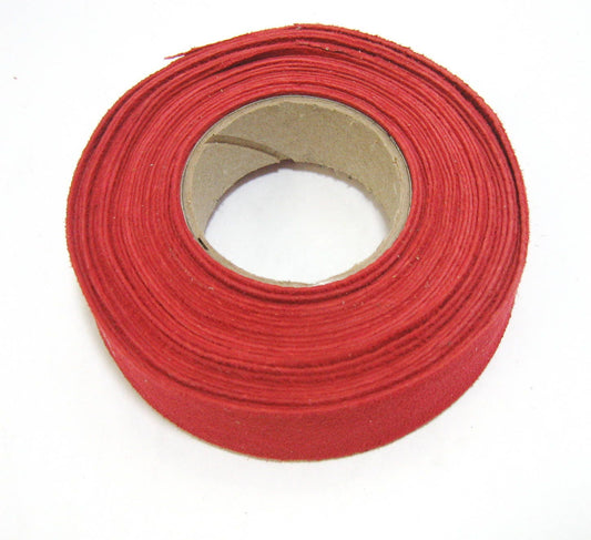 1" Flat, Pig Suede Binding in Fire Red (5 yds) 1000NP5 trim tape; edge binding; leather tape