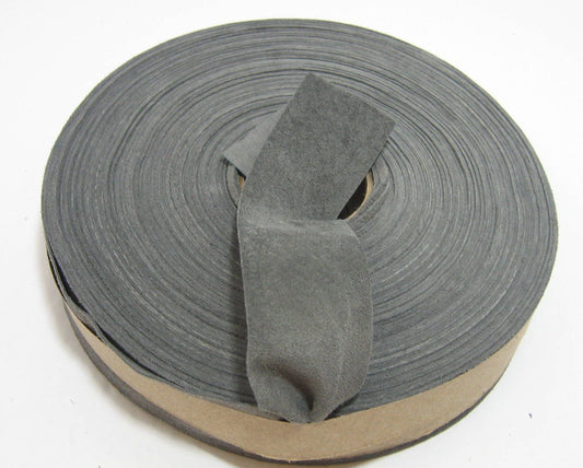 1-1/2" Flat, Pig Suede Stripping, in Dark Gray/Dark Grey (2 YDS) 1500NP5 Gray #4 trim tape; edge binding; leather tape