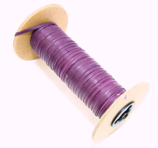 1/8" Flat, Lamb Leather Lacing in Raisin (7 YDS) 0125NLA - - jewelry; dream catchers; tassels; DIY; fringe; purple; mauve; violet *card*