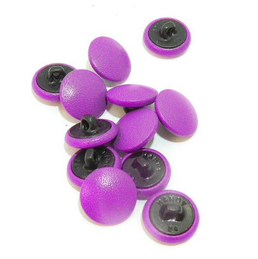 36 Line Cowhide Covered Hopper Back Buttons in Purple Grape 12pc.