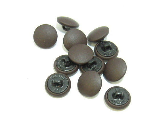 36 Line Cowhide Covered Hopper Back Buttons in Milk Chocolate Baby Calf 12pc.