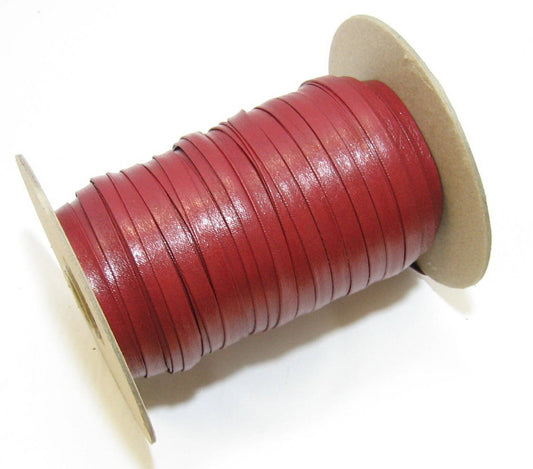 3/8" Polyurethane Leatherette Stripping in Red (10 yds) 0375BUPU faux leather strips; jewelry cord; trimming; vegan leather trim