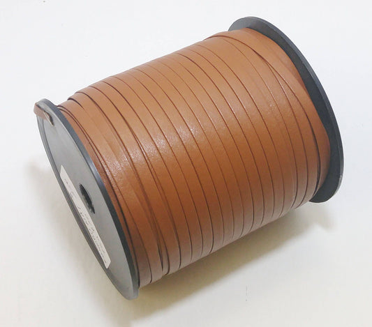 1/4" Polyurethane Leatherette Stripping in Tan Naturelle (10 yds) 0250BUNAT faux leather strips; jewelry cord; trimming; Corral Brown VEGAN