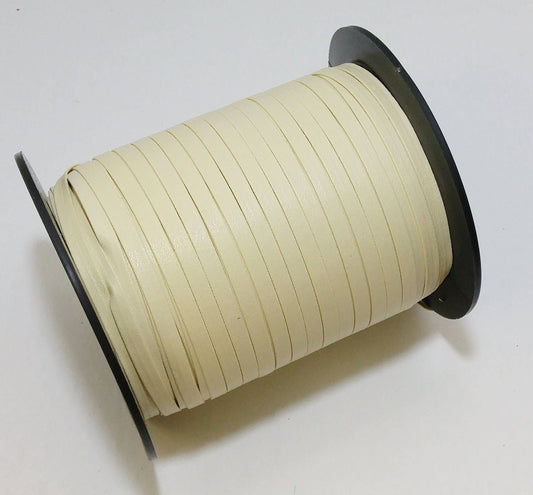 3/16" Polyurethane Leatherette Stripping in Bone Naturelle (10 yds) 0187BUNAT faux leather strips; jewelry cord; trimming; VEGAN
