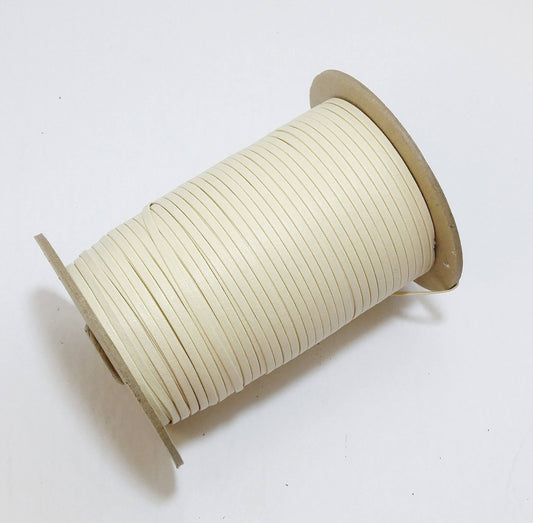1/8" Leatherette Lacing Double-folded in Bone (10 yds) 0125BUNAT - faux leather; vegan; stripping; cord; sewing; crafts