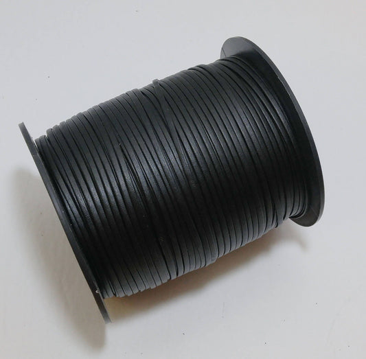 1/8" Leatherette Lacing Double-folded in Black (10 yds) 0125BUNAT - faux leather; vegan; stripping; cord; sewing; crafts