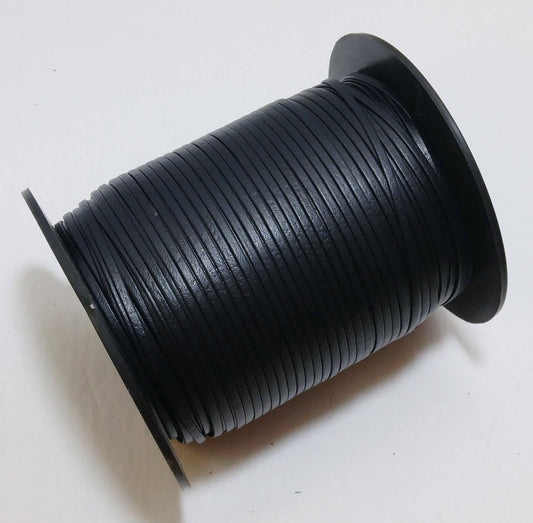 1/8" Leatherette Lacing Double-folded in Navy (10 yds) 0125BUNAT - faux leather; vegan; stripping; cord; sewing; crafts