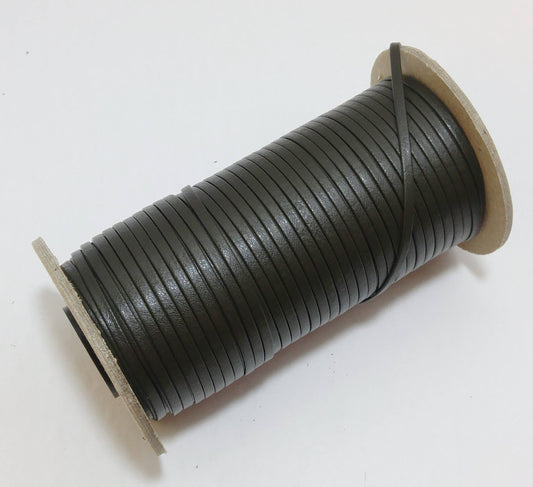 1/8" Naturelle Leatherette Lacing Double-folded in Olive Green (10 yds) 0125BUNAT - faux leather; vegan; stripping; cord; sewing; crafts