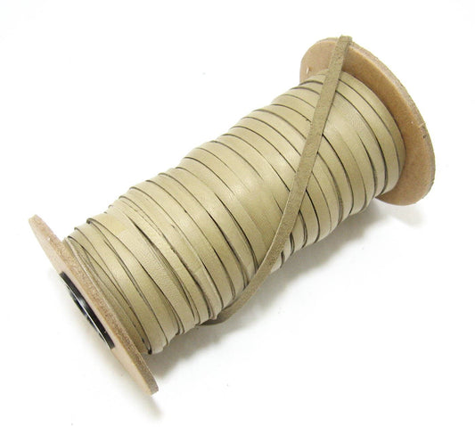 3/16" Flat, Lamb Leather Lacing in Nut Brown (10 YDS) 0187NLA beige, mushroom; earth tone