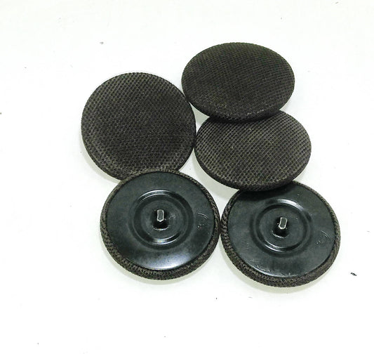 60 Line, Fabric Covered, Hopper Back Buttons in Black, Green or Dark Brown (5 PC.)