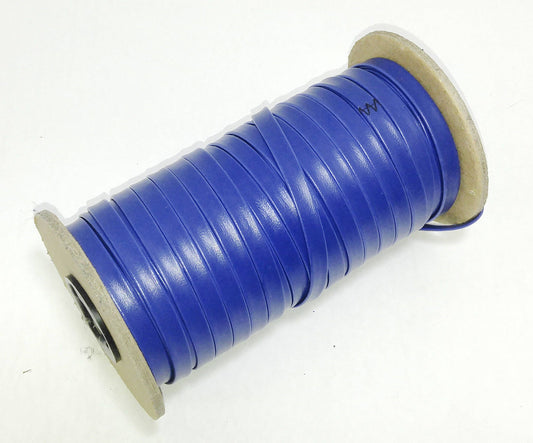 1/4"  Double Folded, Vegan Leather Strap in Blue Vinyl (10 YDS) 0250BV - straps; faux leather; handbag; sewing; crafting