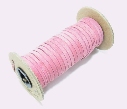 3/16" Flat, Pig Suede Leather Lacing in Dusty Rose (10 YDS) 0187NP5