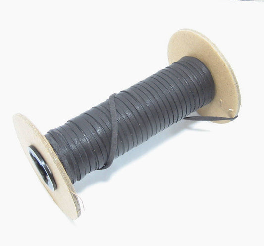 1/8" Flat, Lamb Leather Lacing in Chocolate (12 YDS) 0125NLA - - jewelry; dream catchers; tassels; DIY; fringe; brown *card*