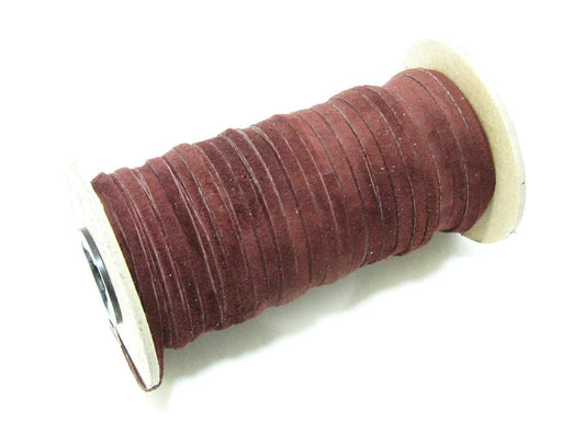 3/16" Flat, Pig Suede Leather Lacing in Burgundy (10 YDS) 0187NP5 DIY; dream catchers; leather crafts; suede lacing; kids art