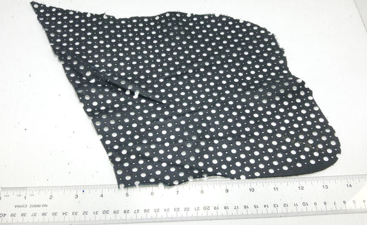 Dark Gray Grain Cowhide Perforated Leather Piece 4P1- leather scraps; eco friendly; scrapbooking; crafting 17012018-4P1-2
