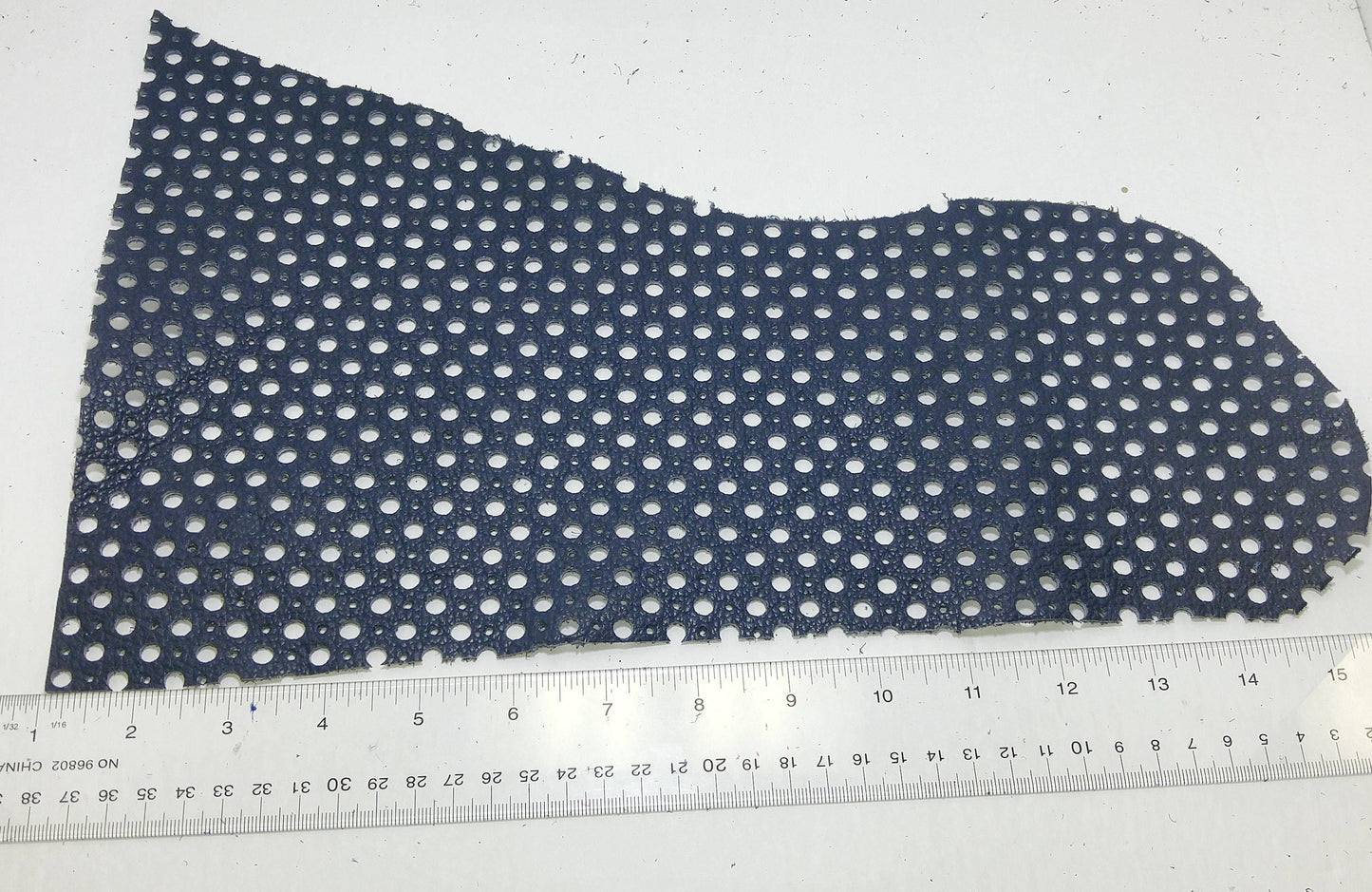 Navy Blue Grain Cowhide Perforated Leather Piece 4P1- leather scraps; eco friendly; scrapbooking; crafting 17012018-4P1-20