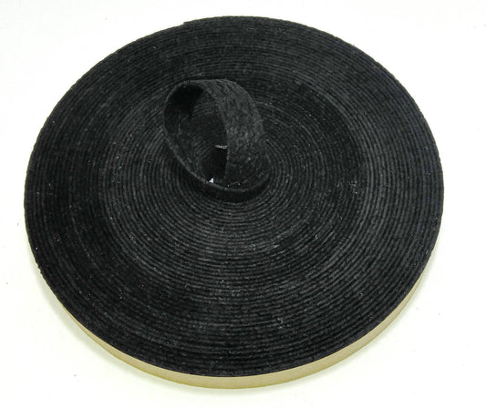 3/4"  Double Folded, Vegan Faux Suede Strap in Black Print (3 YDS) 0750BUKOR - straps; faux suede; handbag; sewing; crafting