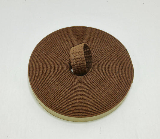 3/4"  Double Folded, Vegan Faux Suede Strap in Light Brown Braid Print (5 YDS) 0750BUKOR - straps; faux suede; handbag; sewing; crafting